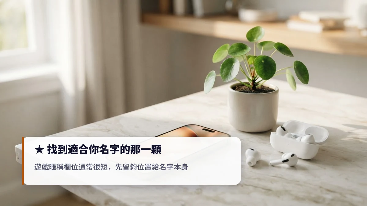 星星符號貼在遊戲暱稱與 Instagram 簡介的效果，欄位很短要先留位置給名字